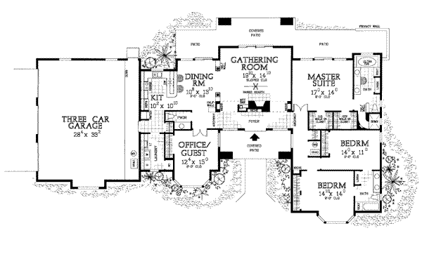 Mediterranean Floor Plan - Main Floor Plan #72-143