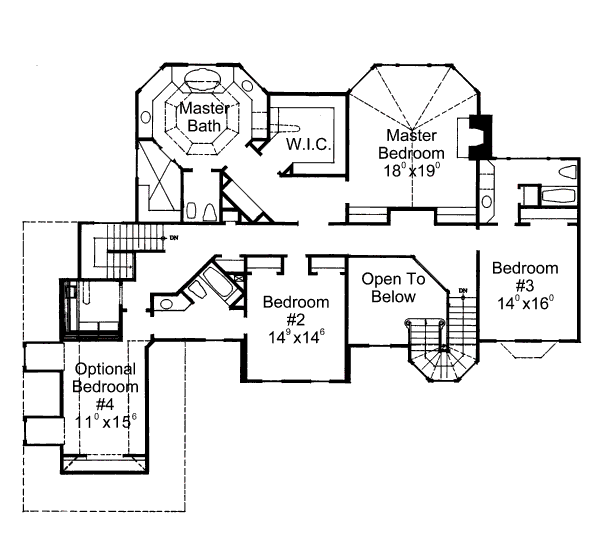 Architectural House Design - European Floor Plan - Upper Floor Plan #429-10