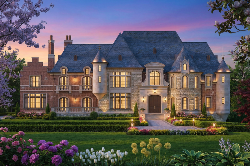 Architectural House Design - Exterior - Front Elevation 3 for European House Plan #119-481 - 5 bed, 5 bath