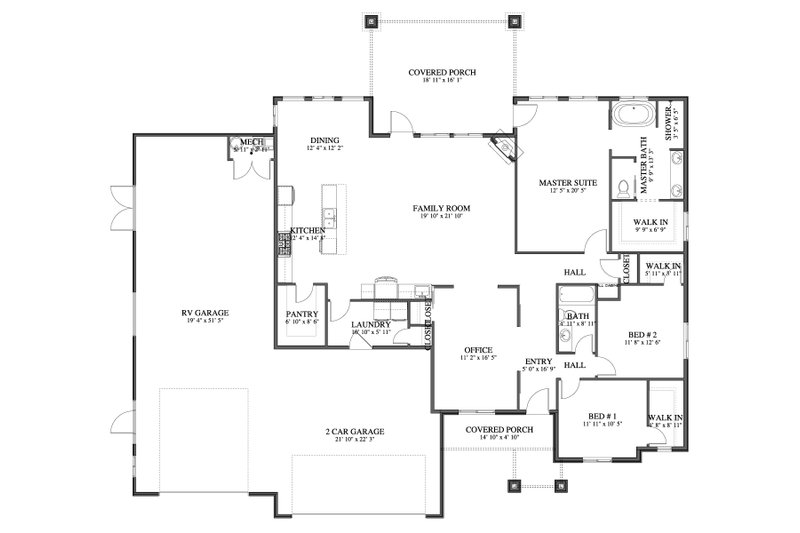 Home Plan - Floor Plan - Main Floor for Traditional House Plan #1060-445 - 3 bed, 2 bath