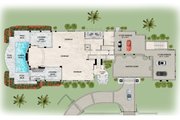 Mediterranean Style House Plan - 4 Beds 5.5 Baths 6431 Sq/Ft Plan #548-63 