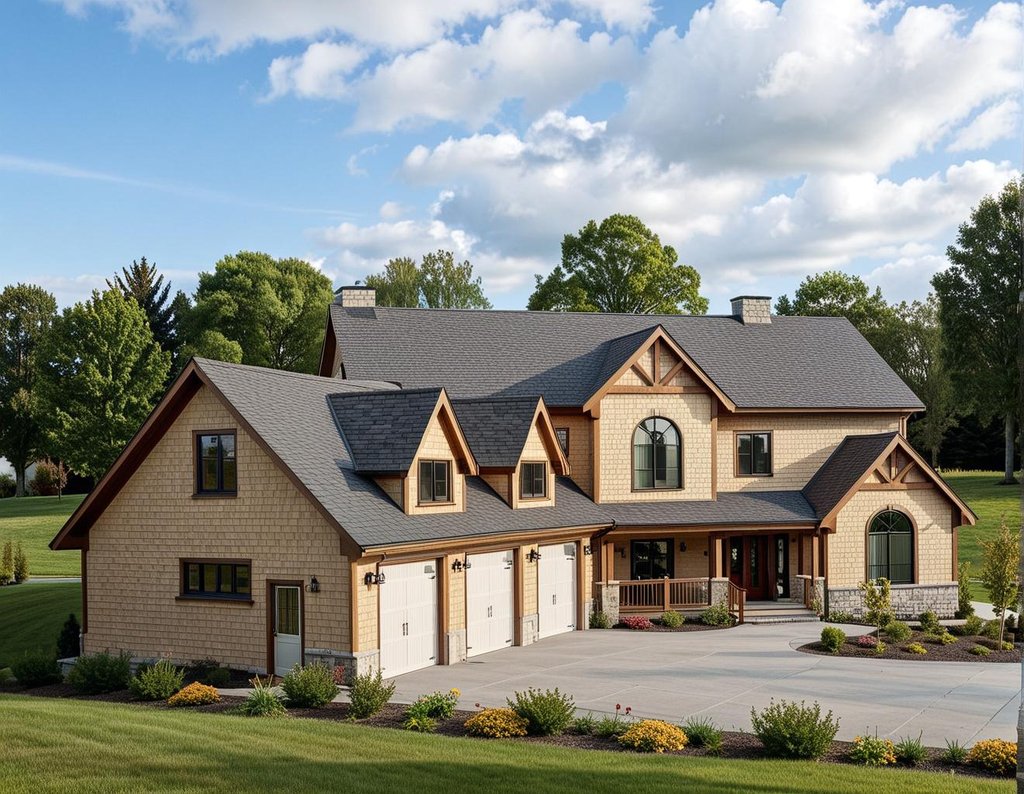 Exterior - Front Elevation for Country House Plan #117-577 - 4 bed, 3.5 bath