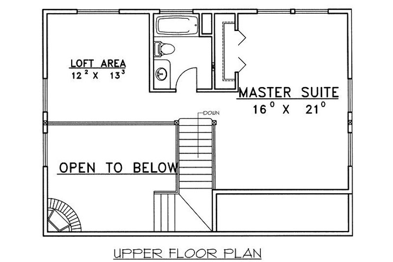 Home Plan - Floor Plan - Upper Floor for Traditional House Plan #117-544 - 2 bed, 2.5 bath