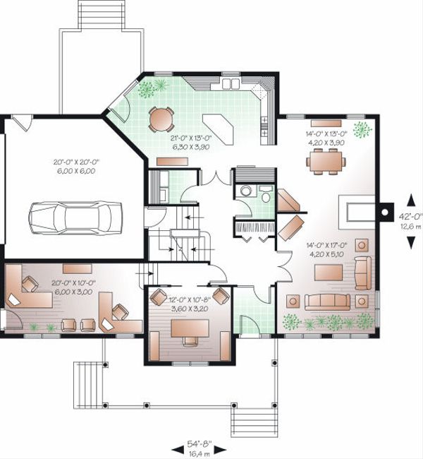House Blueprint - Traditional Floor Plan - Main Floor Plan #23-845