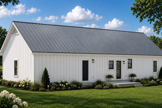 Exterior - Rear Elevation for Farmhouse House Plan #44-314 - 3 bed, 2 bath
