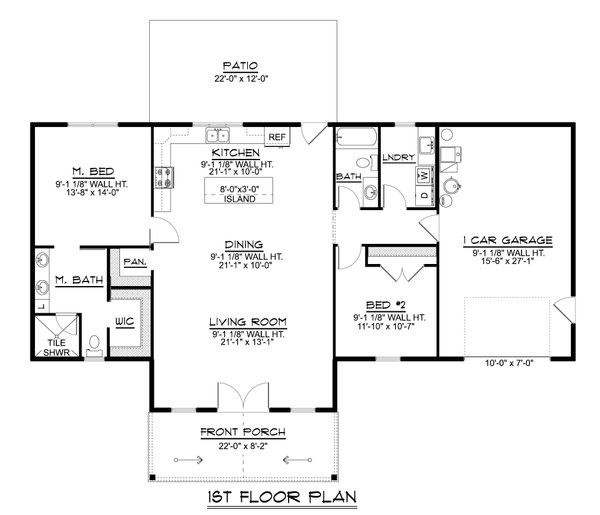 Ranch Floor Plan - Main Floor Plan #1064-337