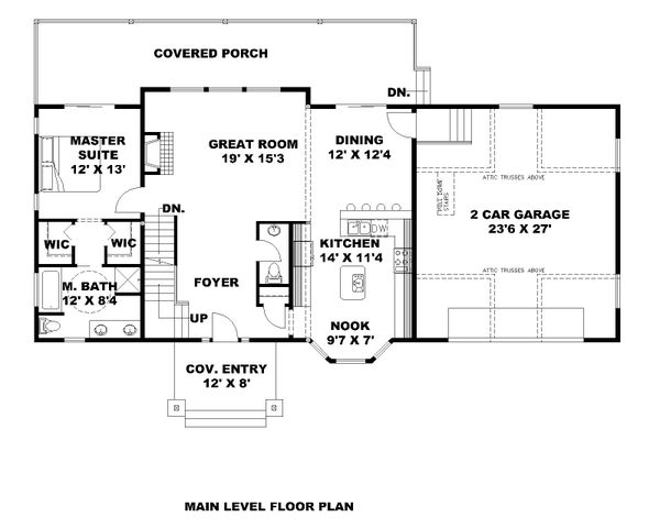 Architectural House Design - Craftsman Floor Plan - Main Floor Plan #117-895