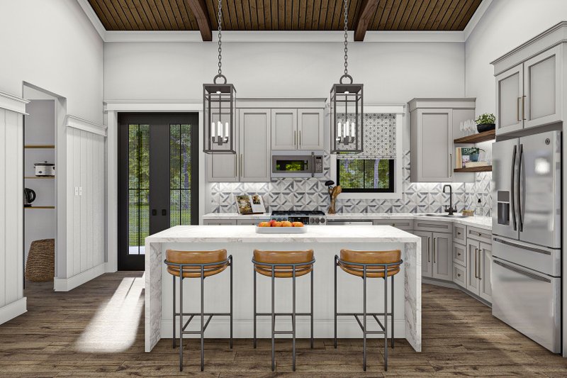 Dream House Plan - Interior - Kitchen for Barndominium House Plan #455-552 - 1 bed, 1.5 bath