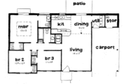 Country Style House Plan - 3 Beds 2 Baths 1043 Sq/Ft Plan #36-262 