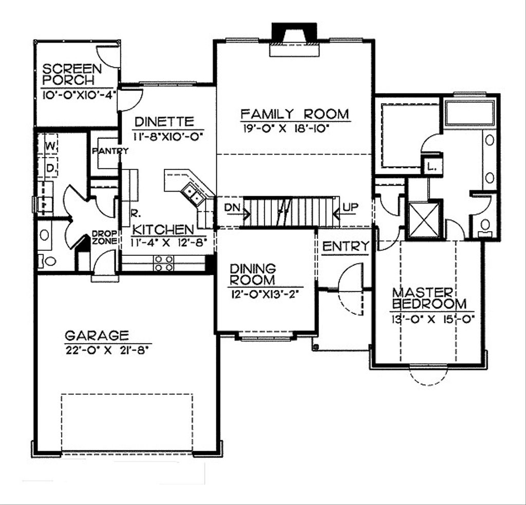 Traditional Style House Plan - 4 Beds 3 Baths 2244 Sq/Ft Plan #20-2053 ...