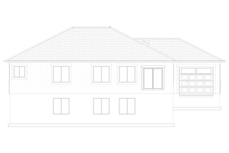 House Plan Design - Exterior - Rear Elevation 2 for Ranch House Plan #1060-39 - 3 bed, 2 bath