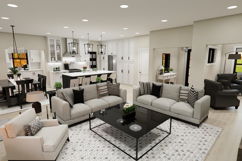Home Plan - Interior - Family Room 1 for Farmhouse House Plan #51-1380 - 3 bed, 3.5 bath