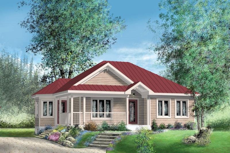 Country Style House Plan - 3 Beds 1 Baths 1039 Sq/Ft Plan #25-4664