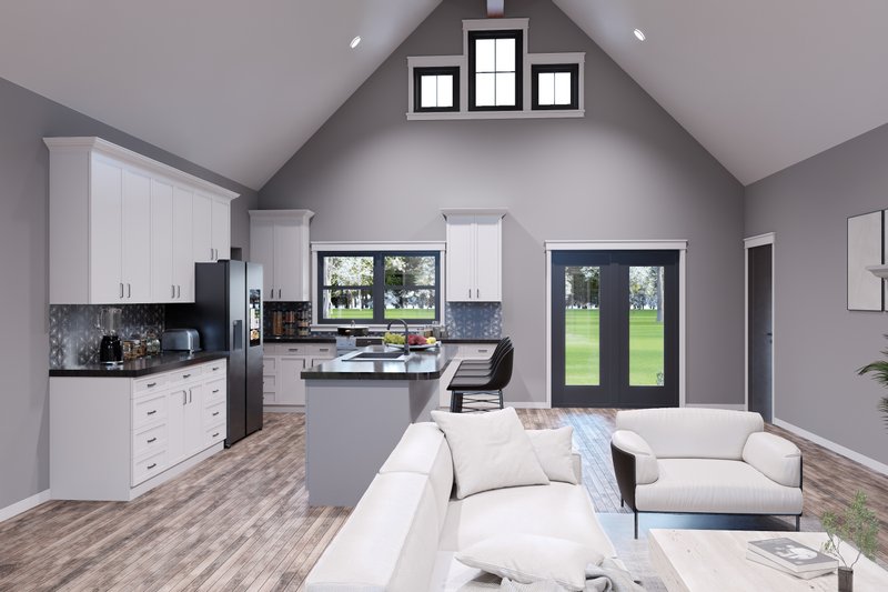 House Blueprint - Interior - Family Room for Farmhouse House Plan #932-1231 - 2 bed, 2 bath