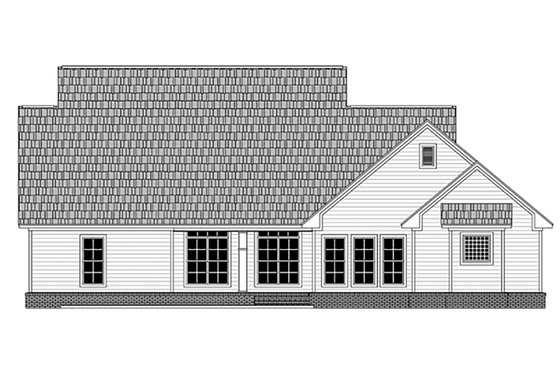 Exterior - Rear Elevation for Country House Plan #21-378 - 4 bed, 2.5 bath