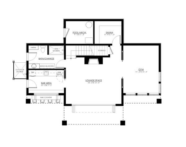 Beach Floor Plan - Main Floor Plan #1114-31