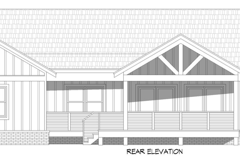 House Plan Design - Exterior - Rear Elevation for Farmhouse House Plan #932-1193 - 4 bed, 3 bath
