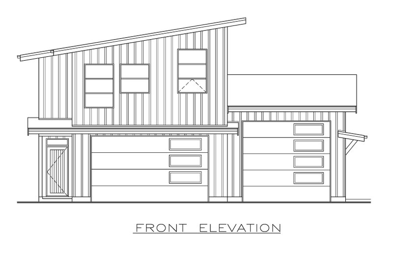 Home Plan - Exterior - Front Elevation 3 for Modern House Plan #1100-173 - 1 bed, 1.5 bath