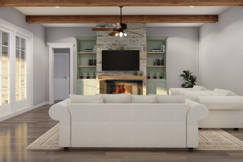House Design - Interior - Family Room for Farmhouse House Plan #923-408 - 3 bed, 3.5 bath