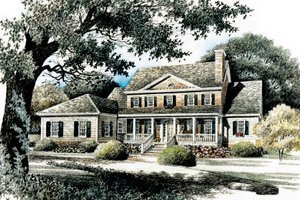 Colonial Exterior - Front Elevation Plan #429-21