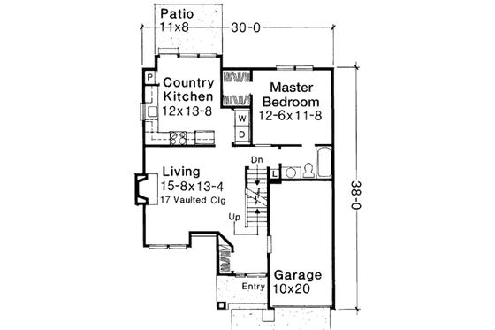 Floor Plan - Main Floor for Ranch House Plan #320-322 - 2 bed, 2 bath