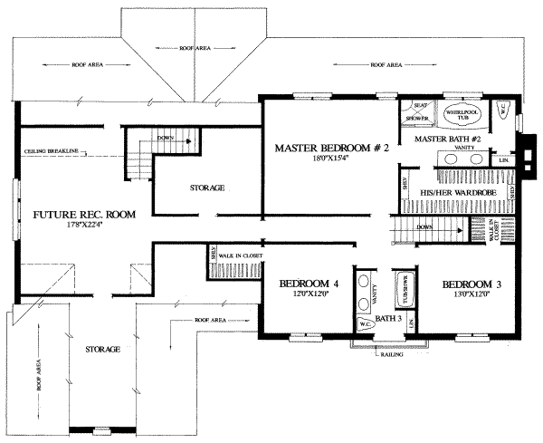 House Design - European Floor Plan - Upper Floor Plan #137-117