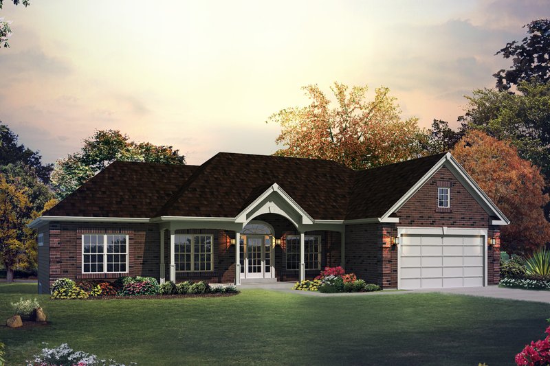 Dream House Plan - Ranch Exterior - Front Elevation Plan #57-607