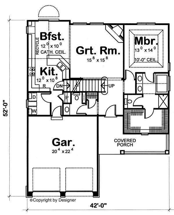 Dream House Plan - Farmhouse Floor Plan - Main Floor Plan #20-1407