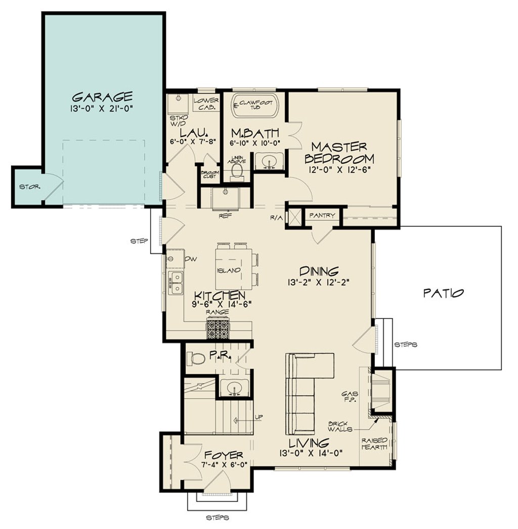 European Style House Plan - 3 Beds 2.5 Baths 1523 Sq/Ft Plan #923-285 ...