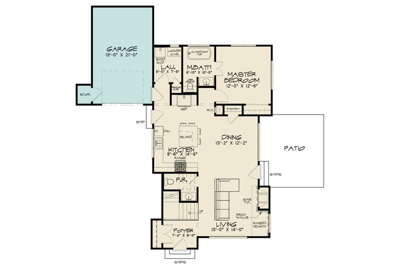 House Plan Design - Floor Plan - Main Floor for European House Plan #923-285 - 3 bed, 2.5 bath