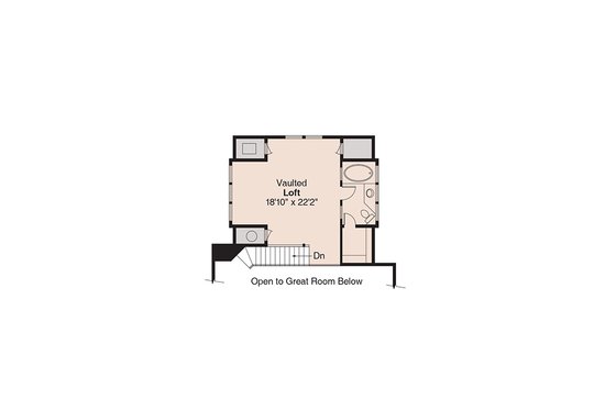 Floor Plan - Upper Floor for Cabin House Plan #124-473 - 3 bed, 3 bath