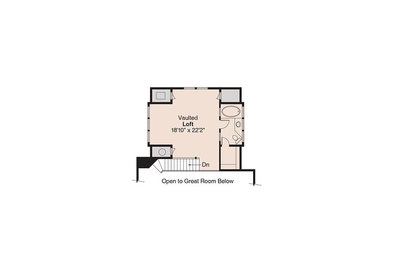 Home Plan - Floor Plan - Upper Floor for Cabin House Plan #124-473 - 3 bed, 3 bath