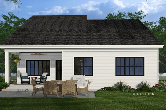Exterior - Rear Elevation for Farmhouse House Plan #51-1349 - 3 bed, 3.5 bath