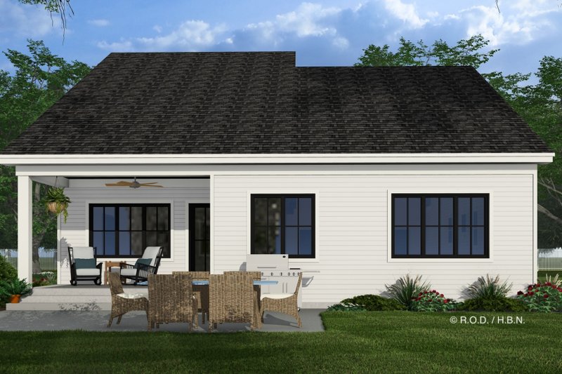 House Plan Design - Exterior - Rear Elevation for Farmhouse House Plan #51-1349 - 3 bed, 3.5 bath