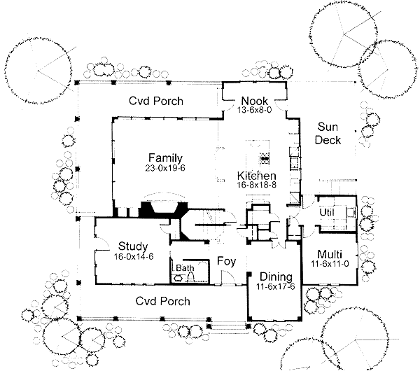 Farmhouse Floor Plan - Main Floor Plan #120-102