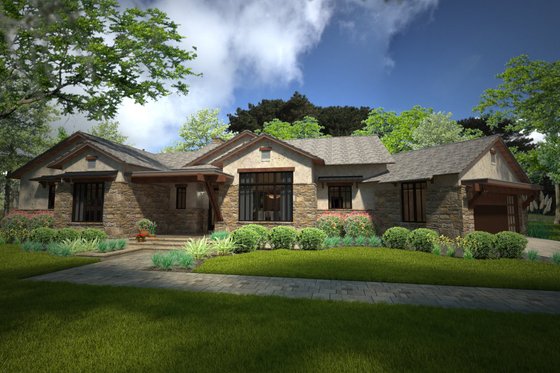 Exterior - Front Elevation 3 for Country House Plan #120-192 - 3 bed, 2.5 bath