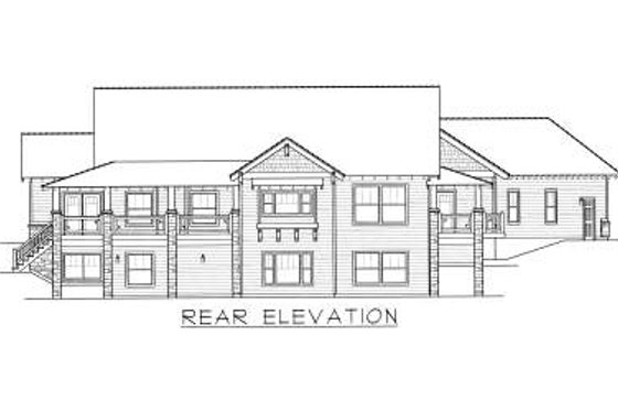 Exterior - Rear Elevation for Bungalow House Plan #112-143 - 4 bed, 3 bath