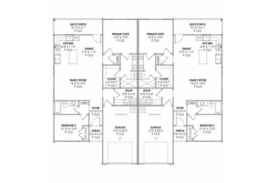 Floor Plan - Main Floor for Farmhouse House Plan #1096-132 - 2 bed, 2 bath
