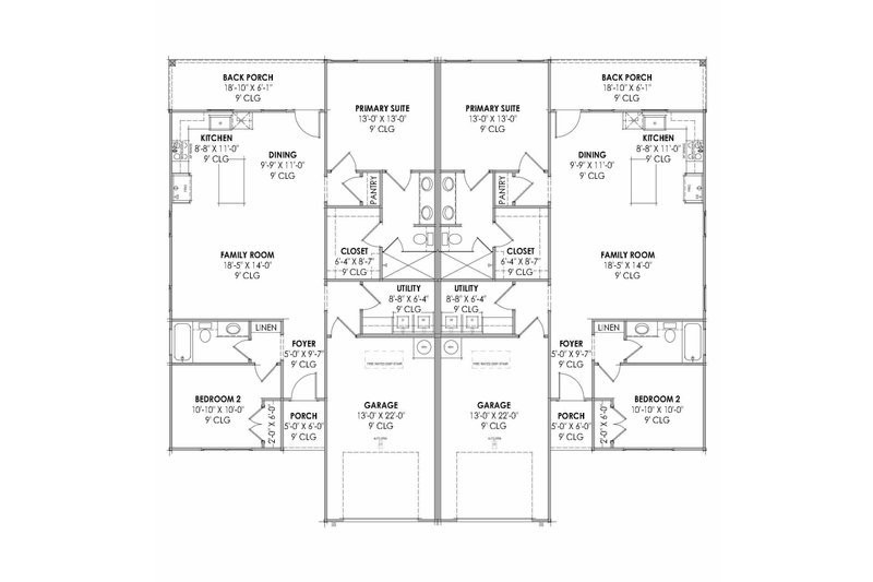 Home Plan - Floor Plan - Main Floor for Farmhouse House Plan #1096-132 - 2 bed, 2 bath