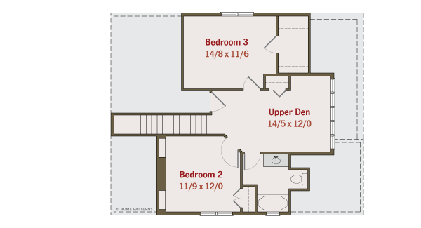 Craftsman Floor Plan - Upper Floor Plan #461-31