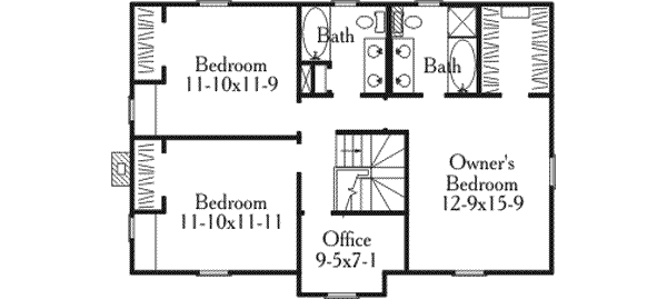 House Plan Design - Farmhouse Floor Plan - Upper Floor Plan #406-219
