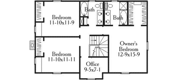Architectural House Design - Farmhouse Floor Plan - Upper Floor Plan #406-219