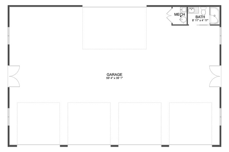 House Design - Floor Plan - Main Floor for Southern House Plan #1060-248, 1 bath