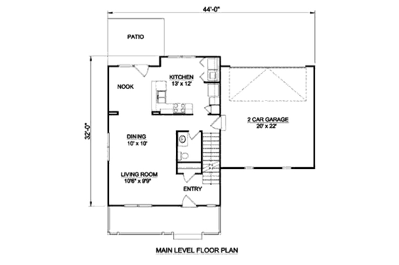Floor Plan - Main Floor for Traditional House Plan #116-234 - 3 bed, 2.5 bath