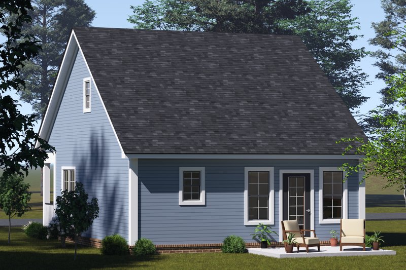 House Plan Design - Exterior - Rear Elevation for Cottage House Plan #513-2389 - 2 bed, 2 bath