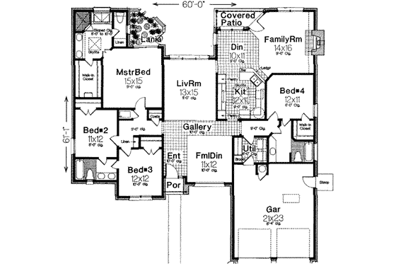 Floor Plan - Main Floor for Traditional House Plan #310-188 - 4 bed, 3 bath