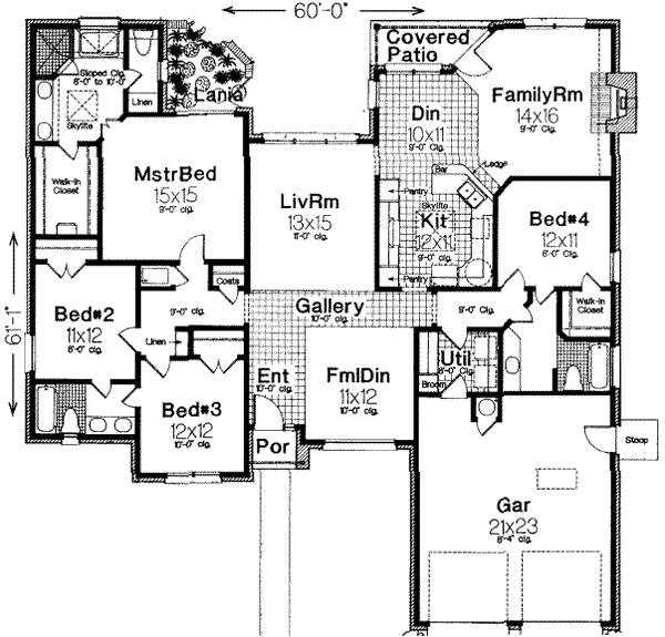 Floor Plan - Main Floor for Traditional House Plan #310-188 - 4 bed, 3 bath