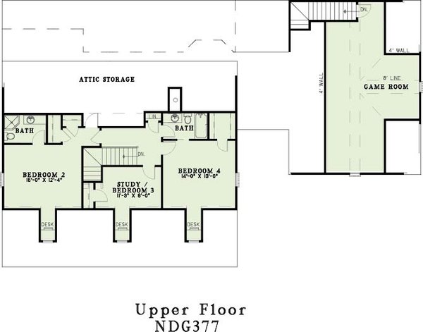 Southern Floor Plan - Upper Floor Plan #17-299