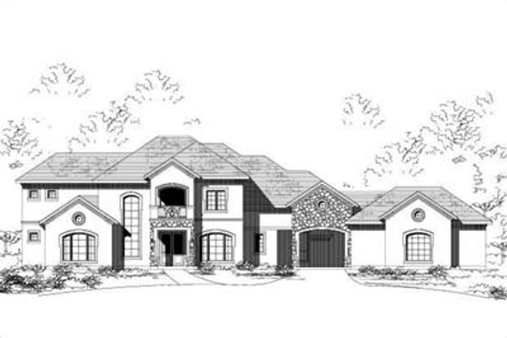 Exterior - Front Elevation for European House Plan #411-193 - 4 bed, 3.5 bath