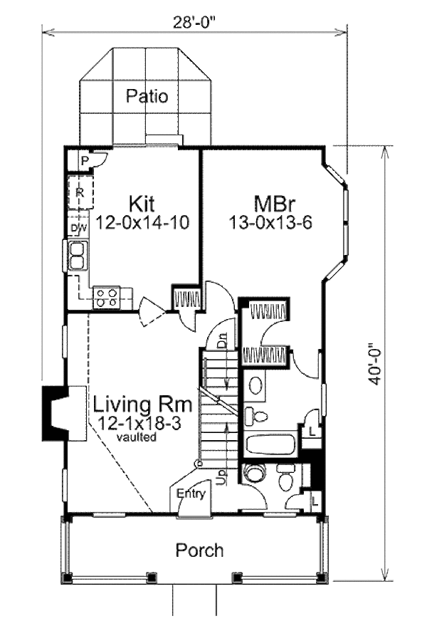 Country Floor Plan - Main Floor Plan #57-301
